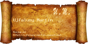 Ujfalusy Martin névjegykártya